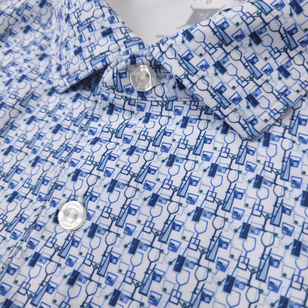Hickey Freeman Cocktail Glass Print Short Sleeve Polo Shirt Mens size XL - Picture 4 of 9